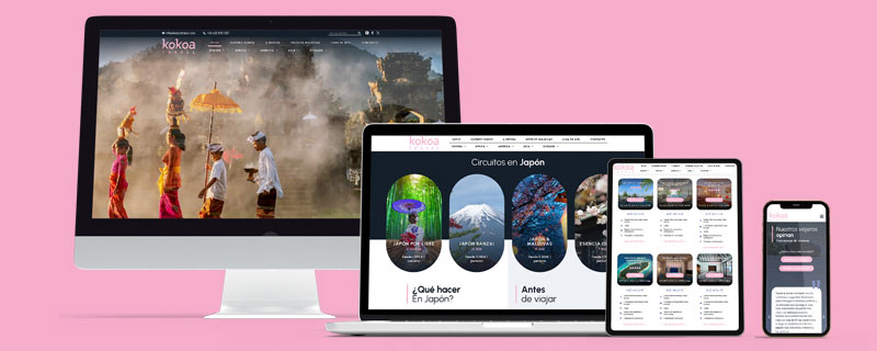 Página web para Kokoa Travel - Agencia de Viajes