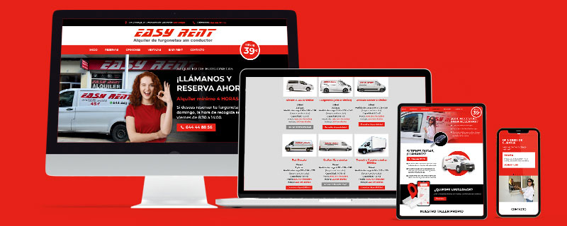 Pagina Web Alquiler de Furgonetas Easy Rent